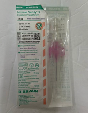 Load image into Gallery viewer, 4251129-02:  Braun Introcan Safety 3 Closed IV Catheter 20GA x 1.00” PUR Winged, priced per box of 50