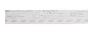 382533:  BD Insyte Autoguard Blood Control 20GA x 1”, priced per catheter