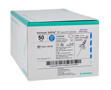 Load image into Gallery viewer, 4251128-02:  Braun Introcan Safety 3 Closed IV Catheter 22GA x 1.00” PUR Winged, priced per box of 50
