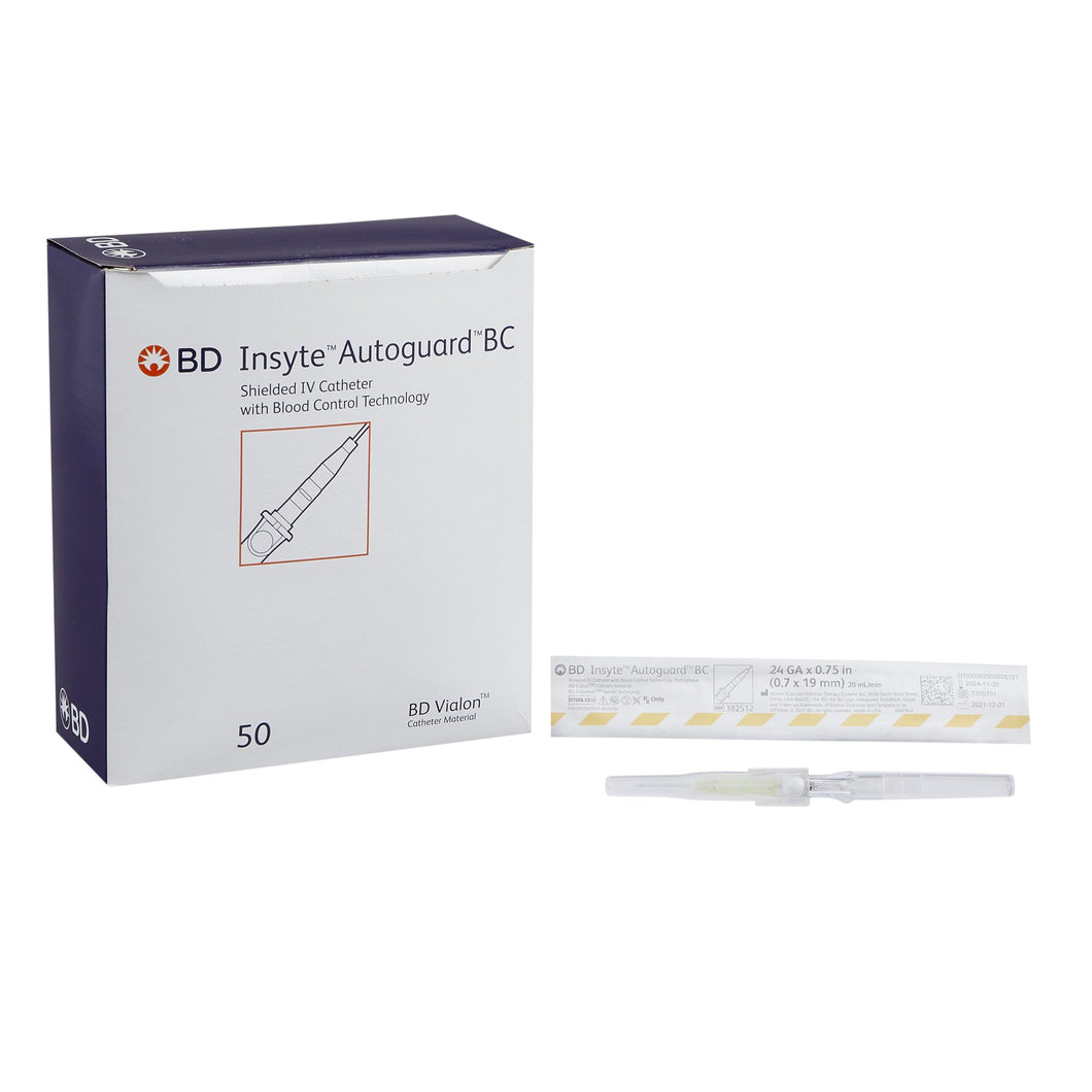 382512:  BD Insyte Autoguard Blood Control 24GA x 0.75”, priced per catheter