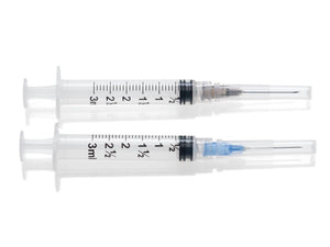 SYR103227: Medline 3ML Luer-Lcok Syringe w/ 22G X 1.5" Hypodermic Needle, priced per box of 100