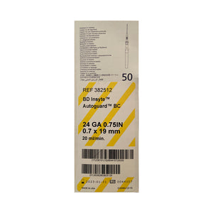 382512:  BD Insyte Autoguard Blood Control 24GA x 0.75”, priced per catheter